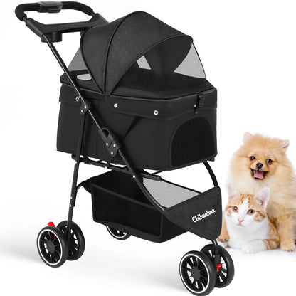 Pet Stroller For Small Puppy Dogs & Cats