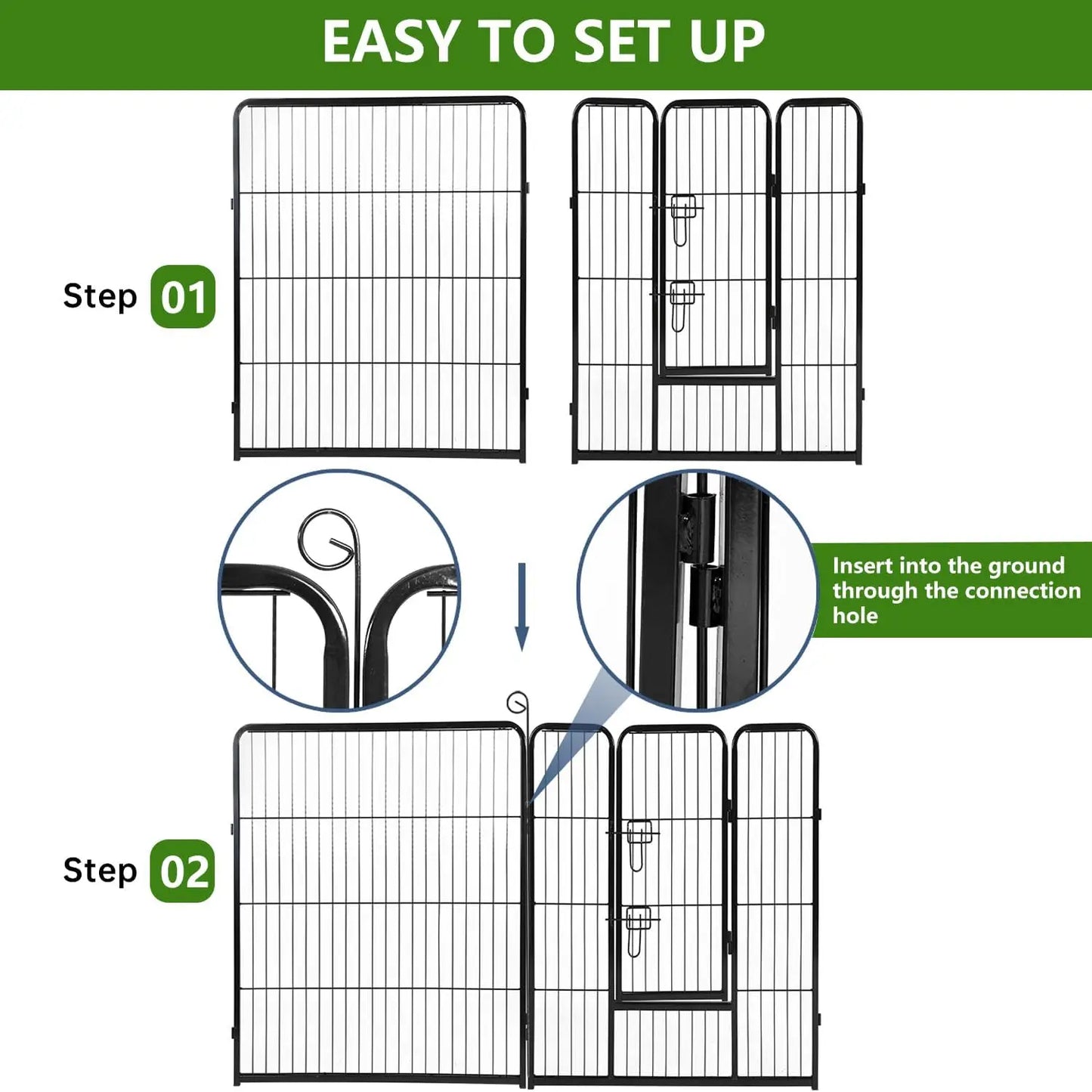 Dog Playpen, 40 Inch, 8 Panels