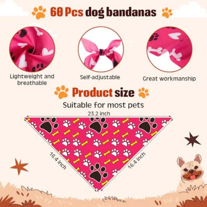 108 Pcs Dog Bandanas and Neck Ties Set