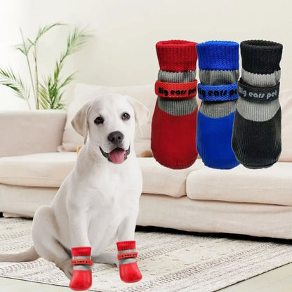 4PCS Waterproof Winter Dog Shoes