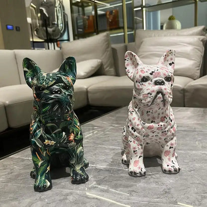 French Bulldog Home Decorations Graffiti Dog Statue