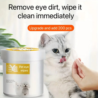200pcs Pet Eye Wet Wipes, Eyes Wipes For Dogs & Cats