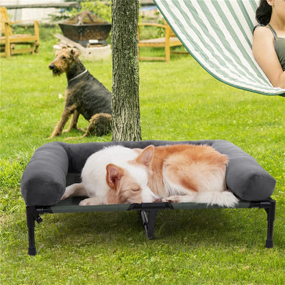 XXL XL Large Dog Bed Outdoor Raised Dog Bed with Cooling Breathable Mat