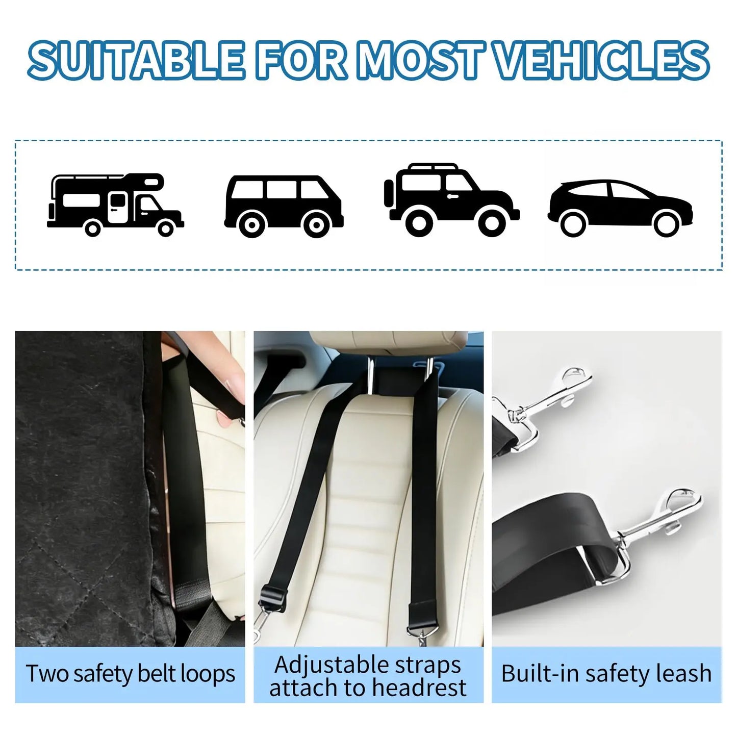 Dog Booster Car Seat,  Safety Belt Puppies  30-35 LB