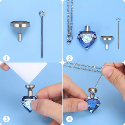 3pcs Cremation Jewelry Heart/Bar/Cylinder Urn Necklaces