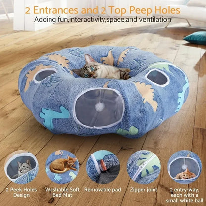 Foldable Cat Tunnel – Interactive Play System
