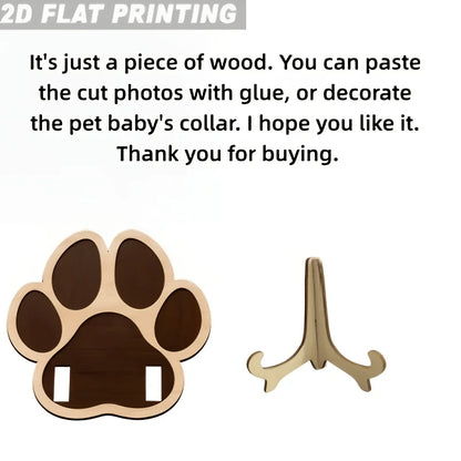Unique 2D Flat Printing Pet Memorial Wooden Ornament