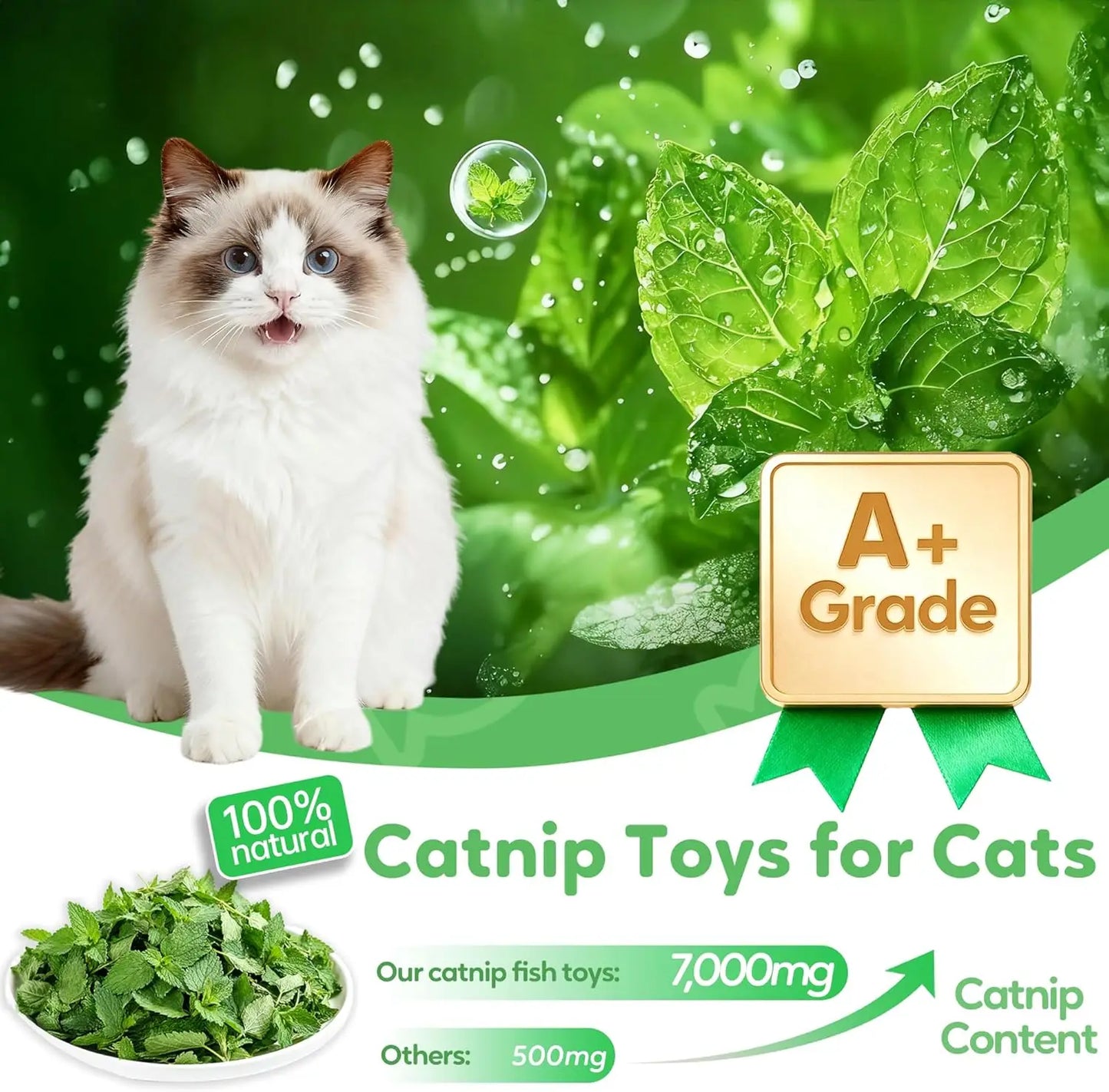 Catnip Toys Saury Fish, Interactive