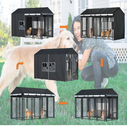 Outdoor Dog Kennel COVER - Heavy Duty Waterproof Cover