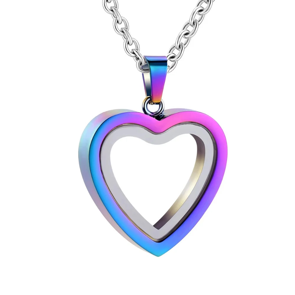 Glass Cremation Jewelry Necklace For Ashes Heart Memorial Lockets