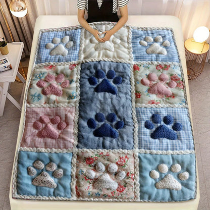 Multi-Color Paw Print Blanket