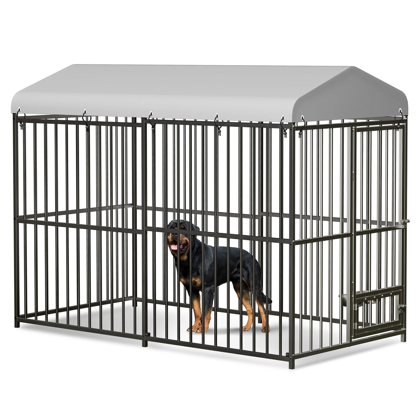 Outdoor Dog Kennel with Roof 8x4x6FT