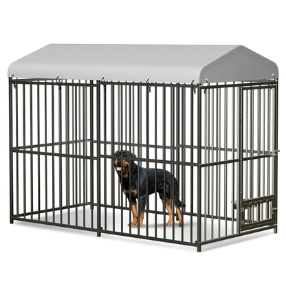 Outdoor Dog Kennel with Roof 8x4x6FT