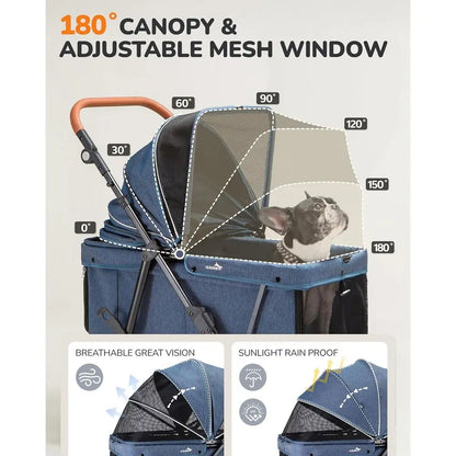 Pet Stroller for Dogs, Suitable for 2 Small Dogs