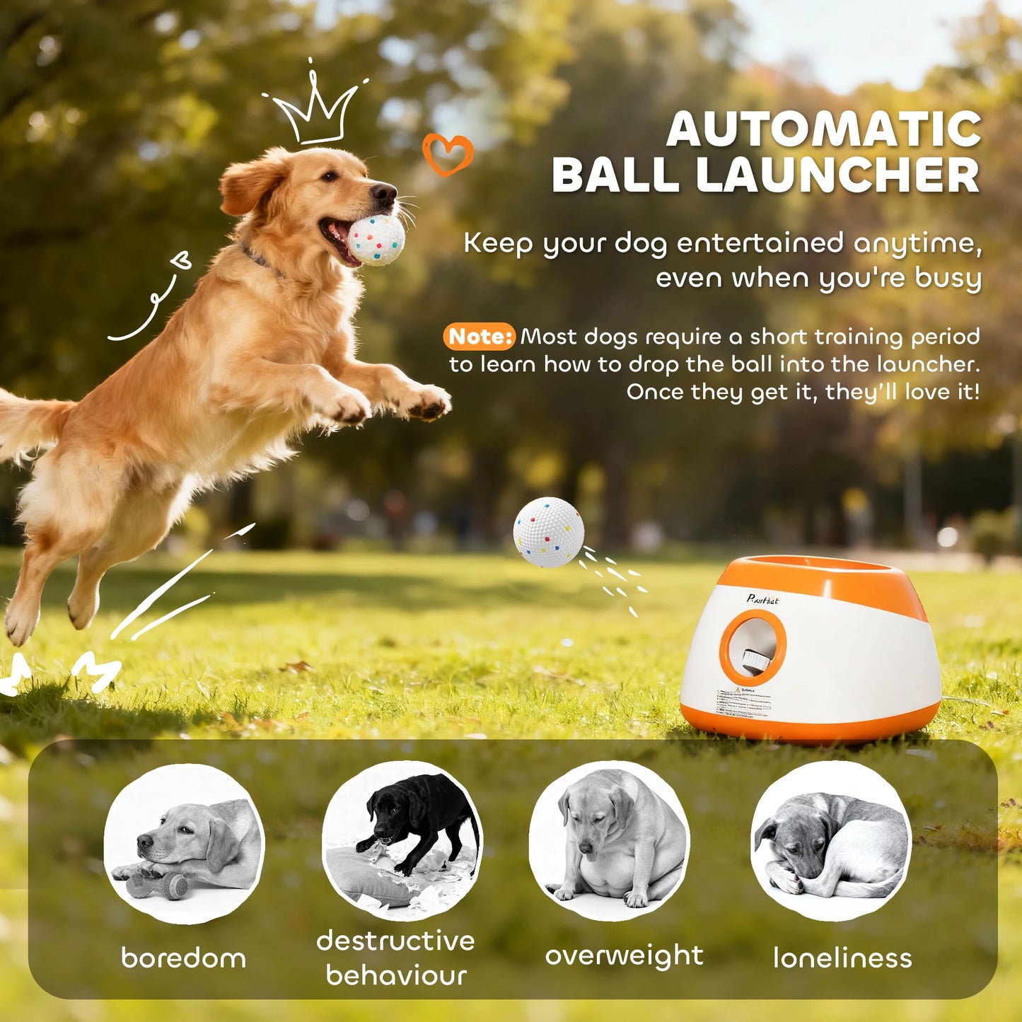 Automatic Dog Ball Launcher Toy with Remote
