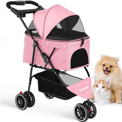 Pet Stroller For Small Puppy Dogs & Cats