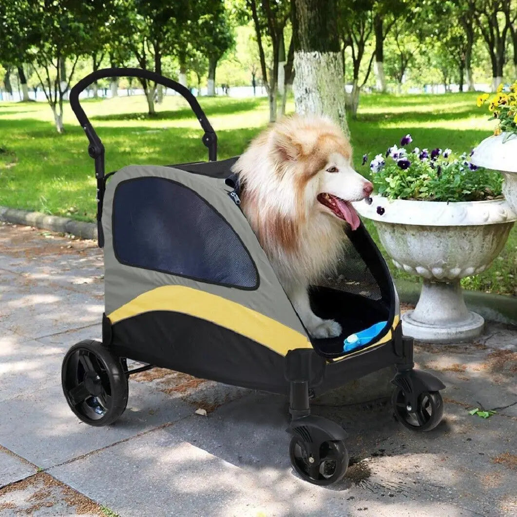 Heavy Duty Dog Stroller Foldable Pet Trolley
