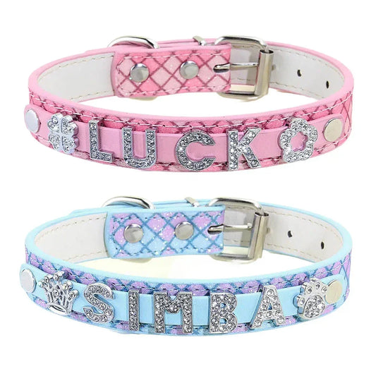 Bling Rhinestone Puppy Dog Collars Personalized
