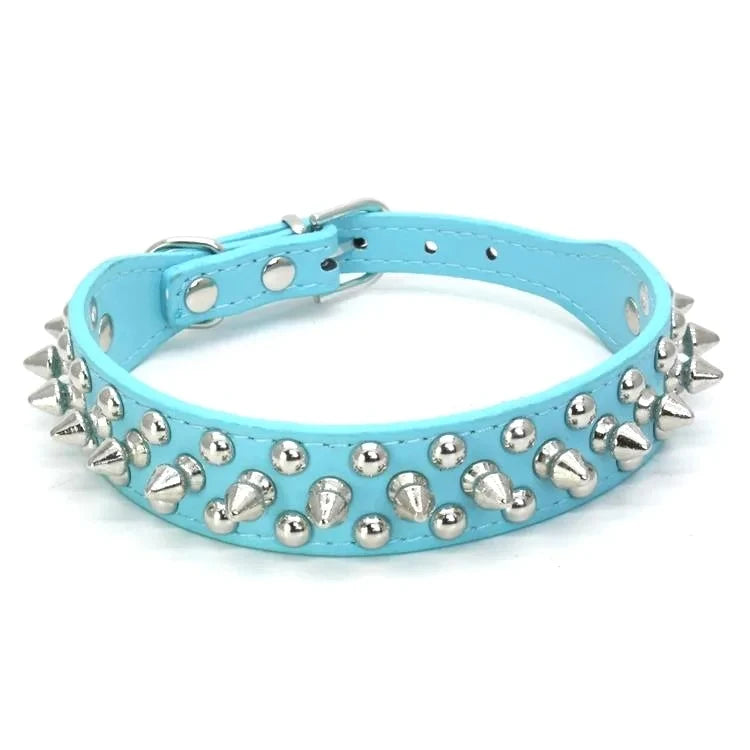 Adjustable Spiked Leather Pet Dog collar Neck Strap