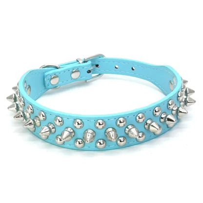 Adjustable Spiked Leather Pet Dog collar Neck Strap