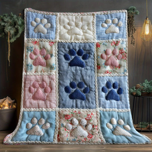 Multi-Color Paw Print Blanket