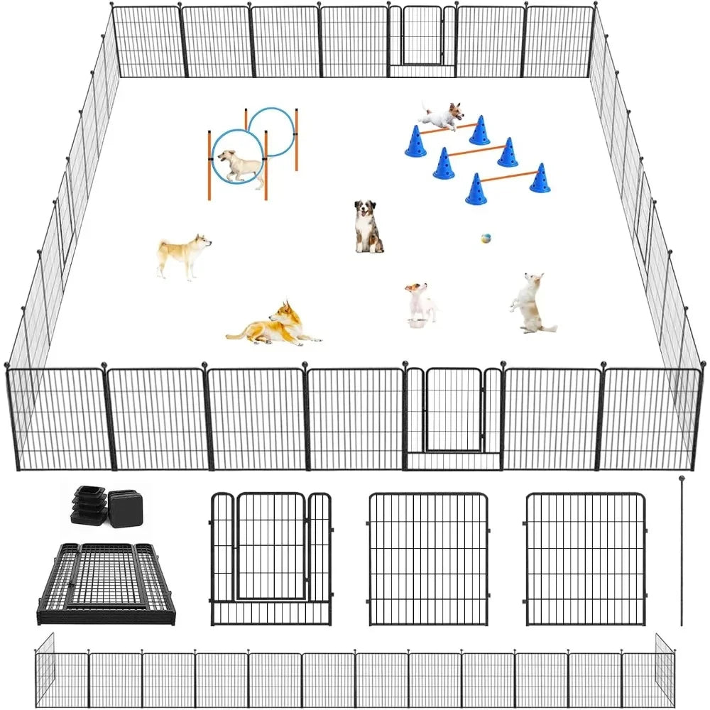 Dog Playpen 30 Panels Portable Pet Fence Outdoor
