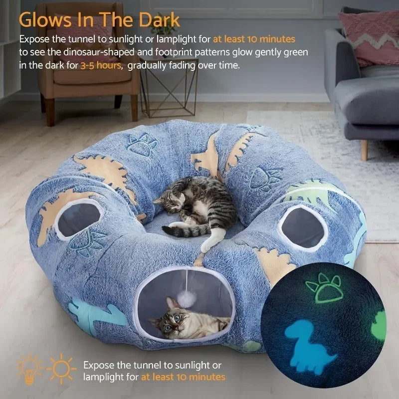 Foldable Cat Tunnel – Interactive Play System