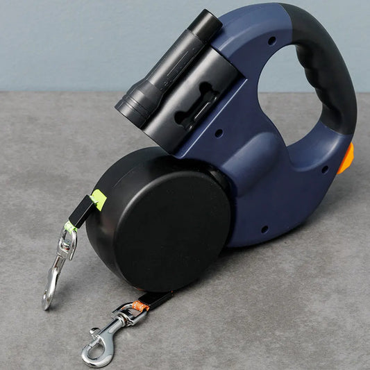 Double Headed Dog Leash Traction Rope LED Light