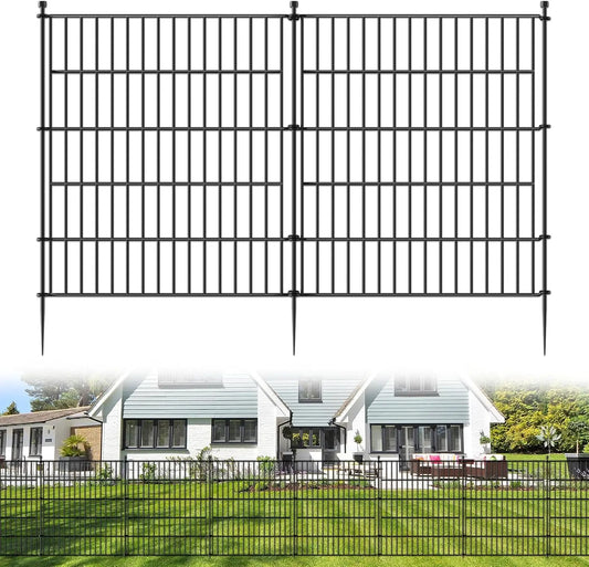 10-Panel No-Dig Metal Garden And Pet Fence