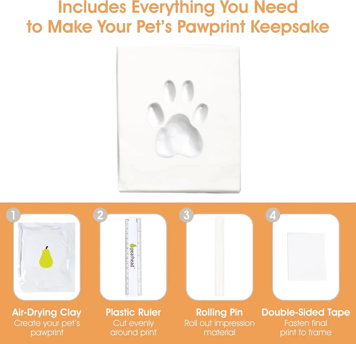 Pet Memorial Box & Paw Print Kit, Keepsake Urn