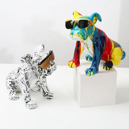 Creative Painting Art English Bulldog Statue