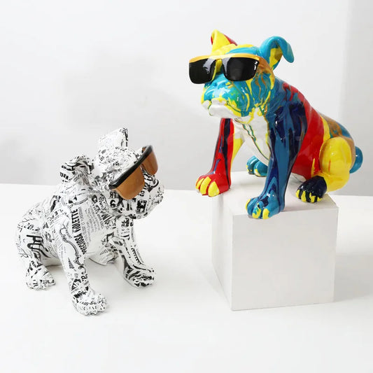 Creative Painting Art English Bulldog Statue