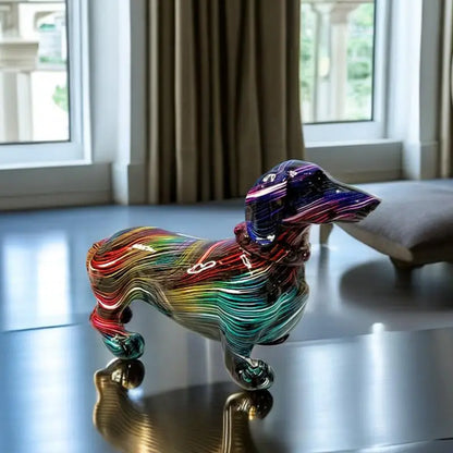 Creative Graffiti Dachshund Dog Statue