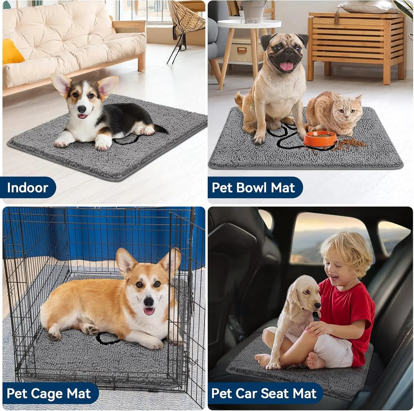 Super Absorbent Dog Door Mat, Moisture Control
