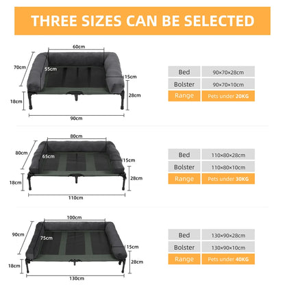 XXL XL Large Dog Bed Outdoor Raised Dog Bed with Cooling Breathable Mat