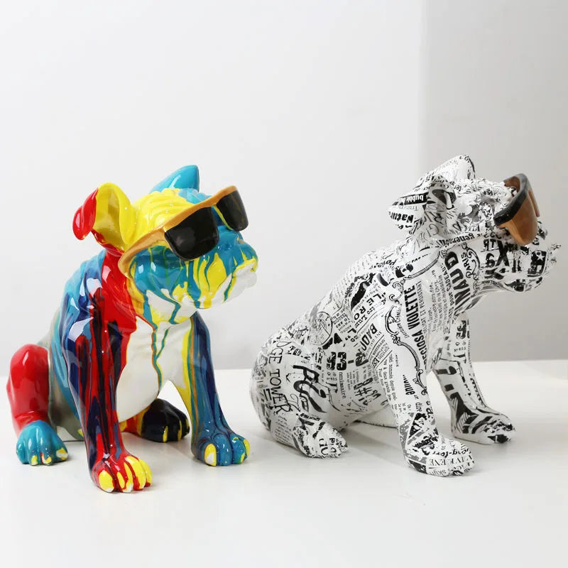 Creative Painting Art English Bulldog Statue