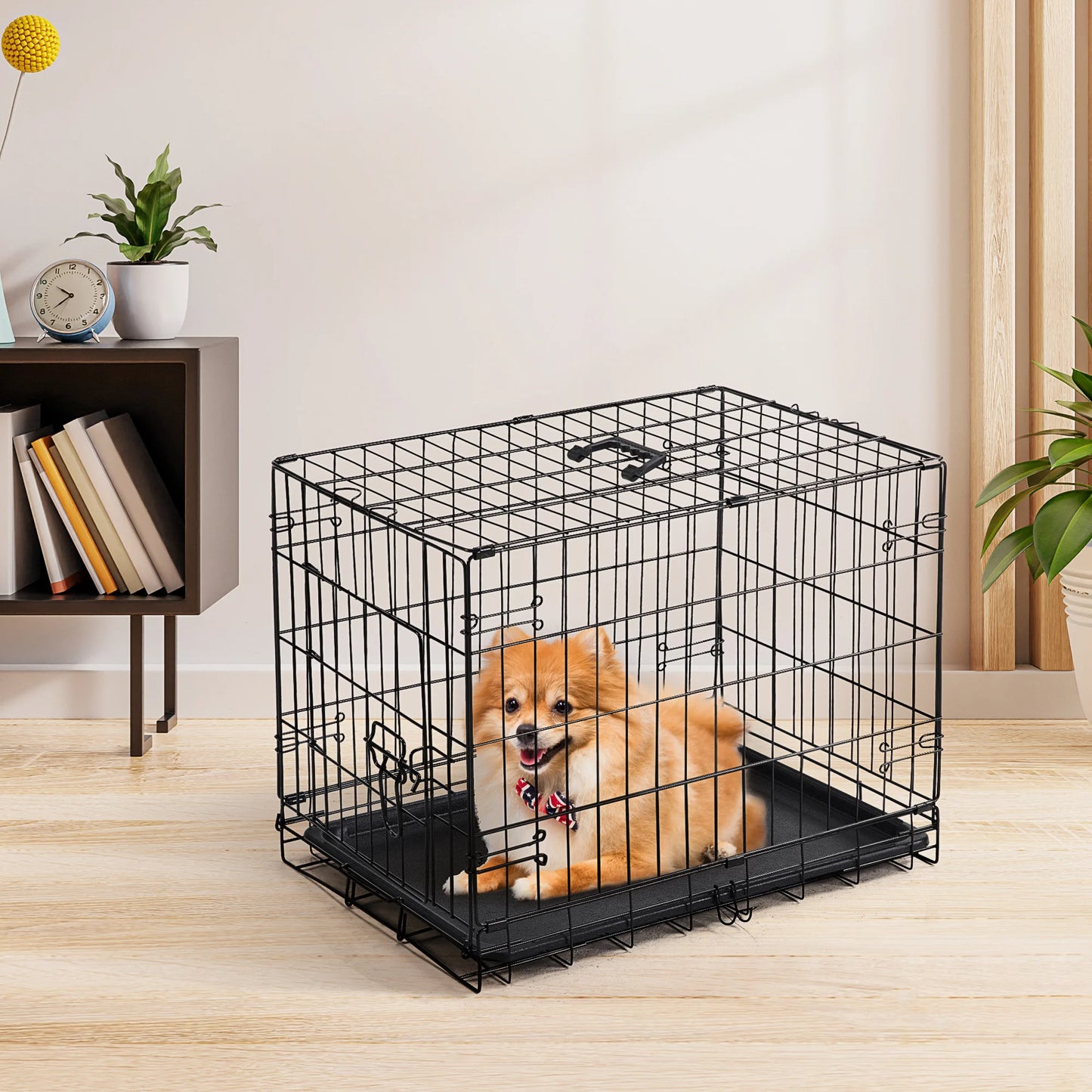 Single Door 30 Inch Folding Metal Wire Dog Kennel