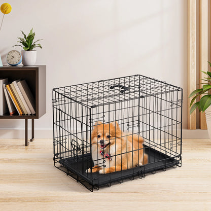Single Door 30 Inch Folding Metal Wire Dog Kennel