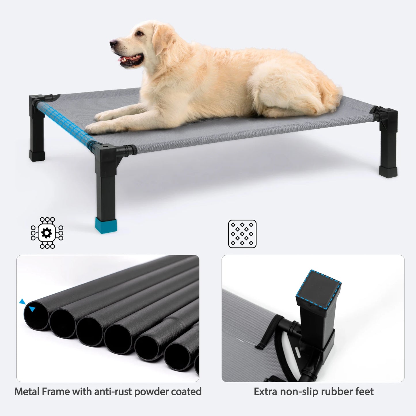 Elevated Dog Bed, Cooling Raised Pet Cot