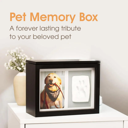 Pet Memorial Box & Paw Print Kit, Keepsake Urn