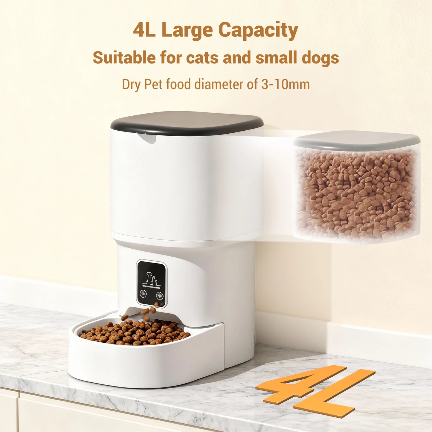 Programmable 4L Automatic Pet Feeder for Small Dogs Cats