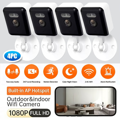 4PC Smart 1080p Wi-Fi Smart Home Security Camera 2MP,